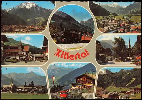 Ansichtskarte .Tirol Zillertal -Tirol Mehrbildkarte diverse Orte 1970