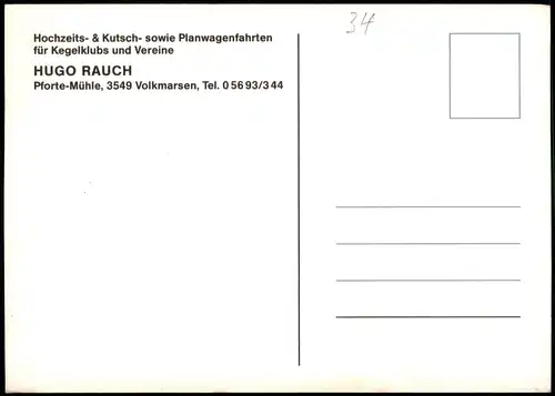 Volkmarsen Hochzeits- & Kutsch- sowie Planwagenfahrten HUGO RAUCH 1980