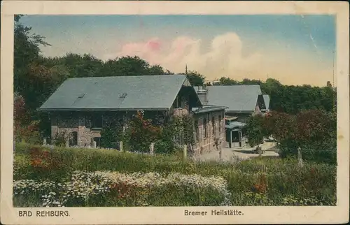Bad Rehburg-Rehburg-Loccum Bremer Heilstätte, colorierte AK 1918