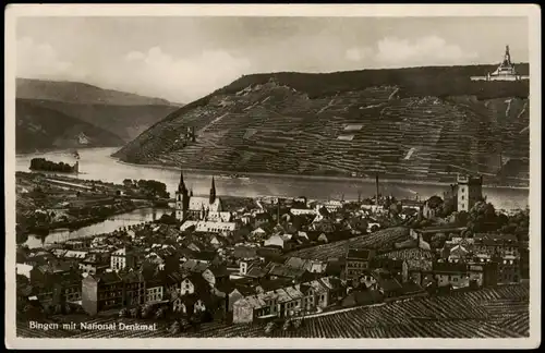 Bingen am Rhein Panorama Rhein mit  1948   frankiert mit 10 Pf. Rheinland-Pfalz