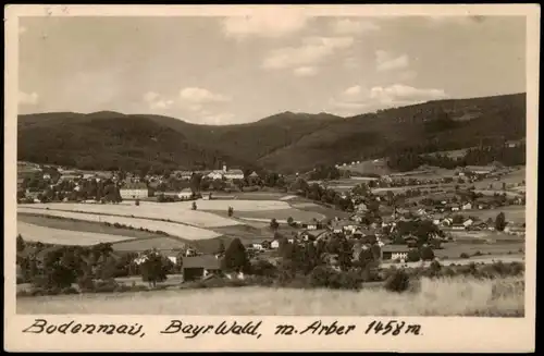 Bodenmais Panorama-Ansicht, Bayrischer Wald, m. Arber 1458m. 1955