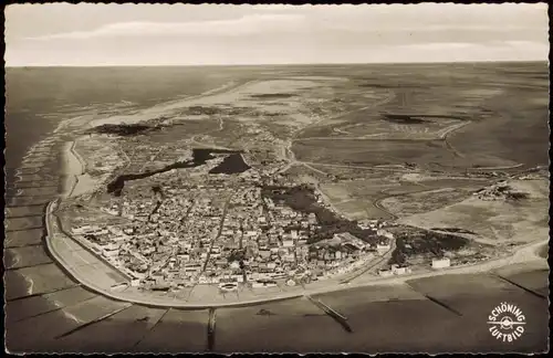 Ansichtskarte Norderney Luftbild aus großer Höhe 1961