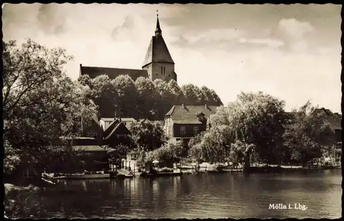 Ansichtskarte Mölln (Schleswig-Holstein) Flußpartie 1956  gel. Stempel Entwertet