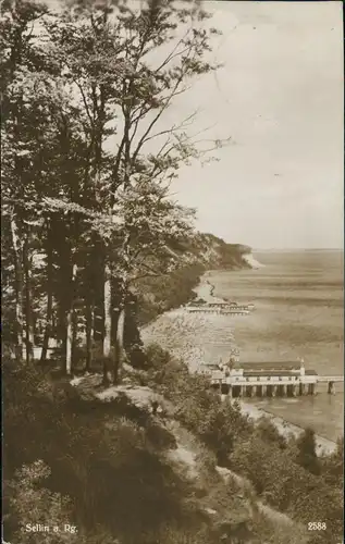 Ansichtskarte Sellin Vom Hochufer auf die Seebrücke 1936