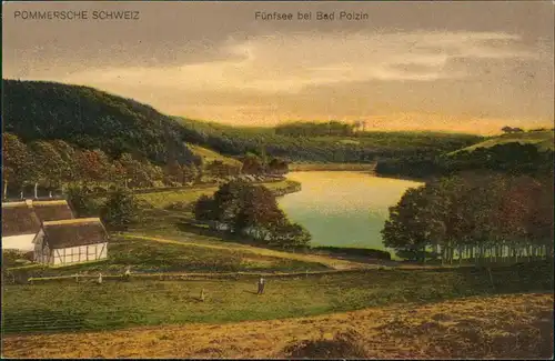 Bad Polzin Połczyn Zdrój POMMERSCHE SCHWEIZ Fünfsee bei Bad Polzin. 1913
