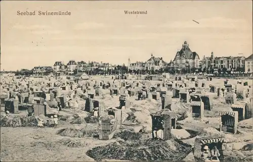 Postcard Swinemünde Świnoujście Westrand, Villen - Pommern 1916