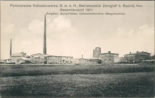 Zarnglaff b. Rackitt Gülzow Kalksteinwerke Pommern b. Cammin 1912