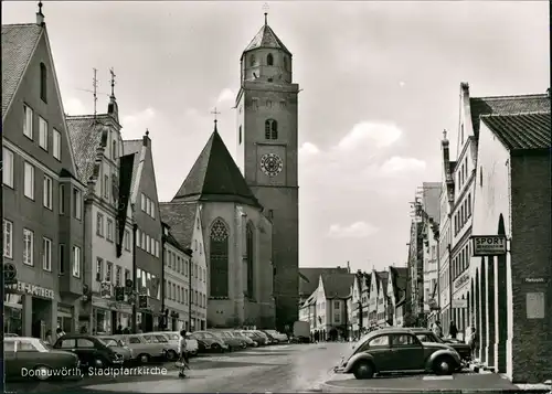 Donauwörth Stadt-Pfarrkirche, Apotheke, Auto Autos VW Volkswagen Käfer 1965