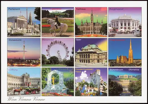 Ansichtskarte Wien Mehrbildkarte Vienna Sehenswürdigkeiten 2000