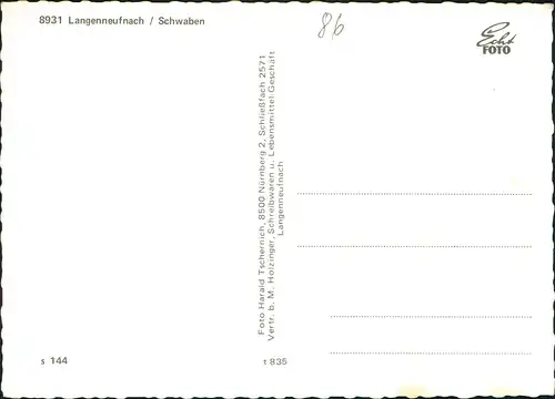 Ansichtskarte Langenneufnach 4 Bild Unterdorf 1963