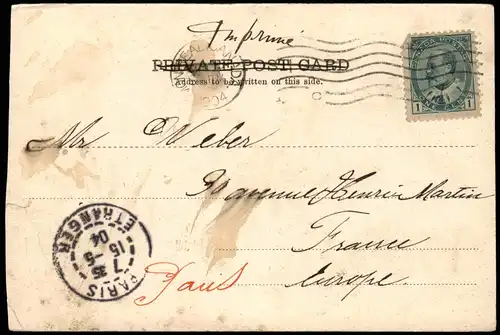 Postcard Montreal Place d'Armes 1904