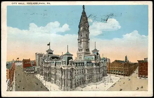 Postcard Philadelphia CITY HALL, PHILADELPHIA, PA. 1920