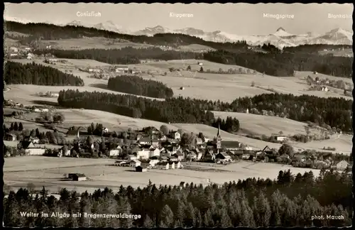 Ansichtskarte .Bayern Weiler im Allgäu mit Bregenzerwaldberge 1959