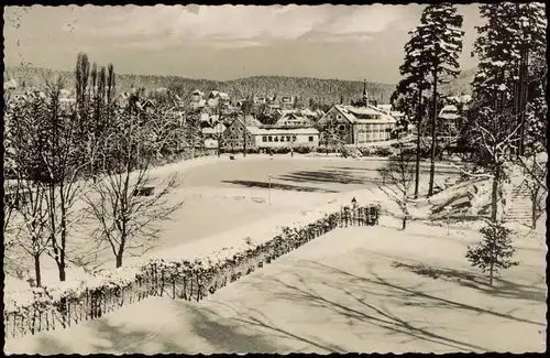 Ansichtskarte Braunlage Kurpark und Stadt im Winter 1959