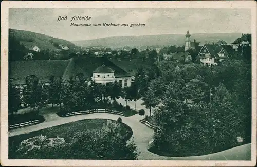 Bad Altheide Polanica-Zdrój Stadt Kurhaus 1923  gel. Bahnpoststempel Glatz