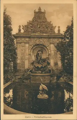 Postcard Stettin Szczecin Felderhoffbrunnen 1922