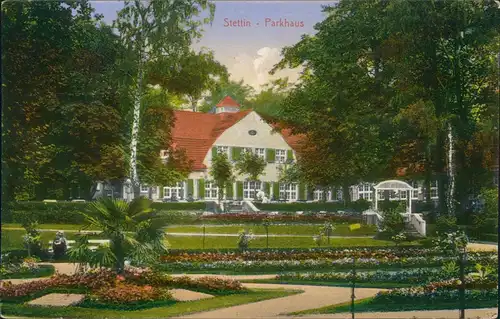 Postcard Stettin Szczecin Parkhaus 1914