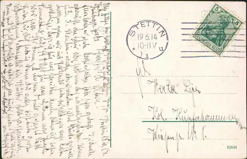 Postcard Stettin Szczecin Parkhaus 1914
