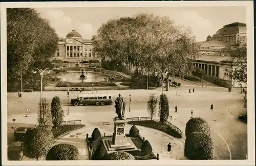 Ansichtskarte Wiesbaden Kurhaus mit Nass. Landestheater 1930