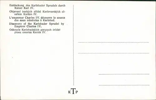 Karlsbad Karlovy Vary Entdeckung des Karlsbader Sprudels  Kaiser Karl IV. 1928
