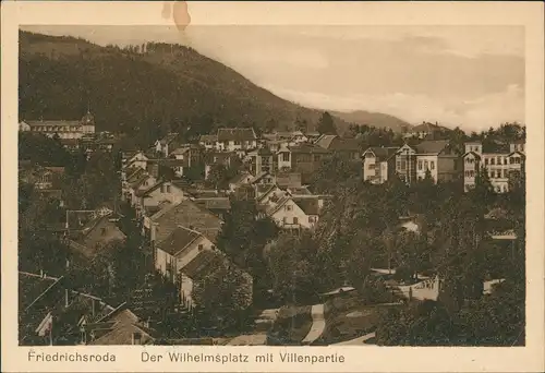 Ansichtskarte Friedrichroda Der Wilhelmsplatz mit Villenpartie 1922