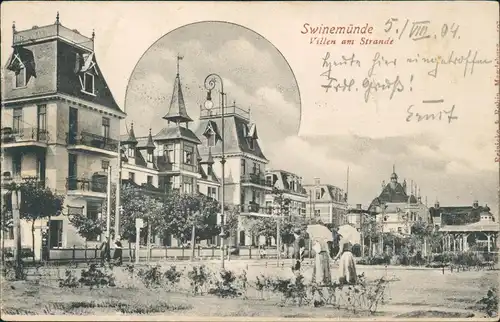 Swinemünde Świnoujście Villen am Strande, Straße - Pommern 1904