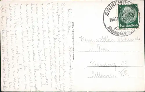 Postcard Swinemünde Świnoujście Promenade mit Kurhaus 1939