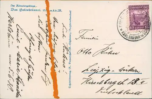 Karlsbrunn Karlova Studánka Das Heidebrünnel. Altvatergebirge. Mähren 1929