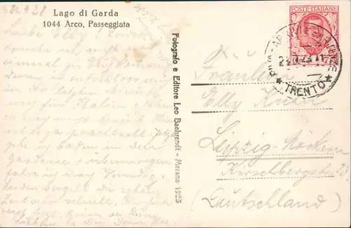 Cartoline Arco Arch Passeggiata, Lago di Garda 1928