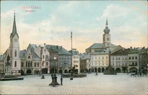 Postcard Trautenau Trutnov Ringplatz 1911