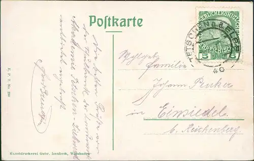 Postcard Tetschen-Bodenbach Decín Kettenbrücke u. Schäferwand 1911