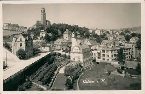 Gablonz (Neiße) Jablonec nad Nisou Straßenpartie - Fotokarte 1940