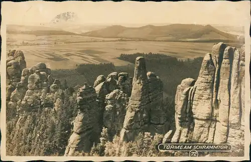 Ansichtskarte Bad Schandau Schrammtor - Fotokarte 1937