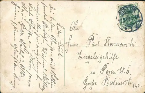 Postcard Stettin Szczecin An der Abfahrstelle Rügendampfer 1909