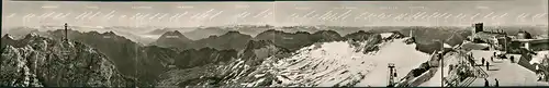 Ansichtskarte Grainau 4 teilige AK Panorama von der Zugspitze 1960
