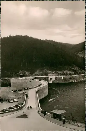 Ansichtskarte Oker-Goslar Okertalsperre, Sperrmauer - Autos 1961