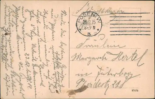 Postcard Posen Poznań Wallischeibrücke, Dampfer 1915  gel Feldpost