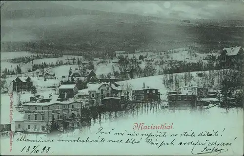 Mariental-Schreiberhau Szklarska Poręba Mondscheinlitho Hotel im Winter 1899