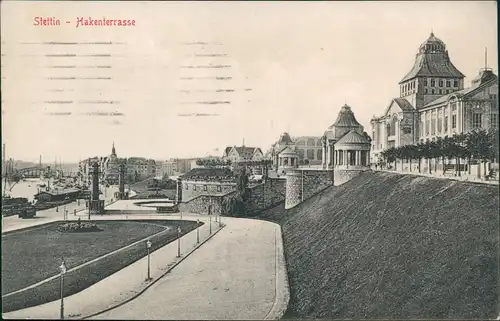 Postcard Stettin Szczecin Hakenterrasse - Brücke 1915