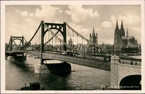 Ansichtskarte Deutz-Köln Düx Hindenburgbrücke 1939/1938