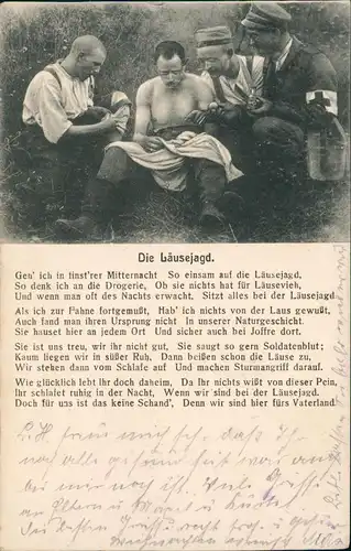 Ansichtskarte  Militär Soldatenleben "Die Läusejagd" Militaria 1915