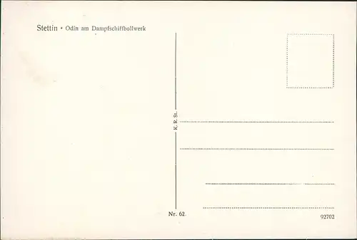Postcard Stettin Szczecin Dampfer Odin am Dampfschiffbollwerk 1928