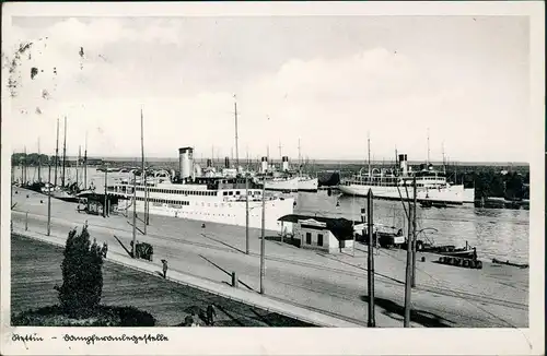 Postcard Stettin Szczecin Hafen, Dampfer 1935