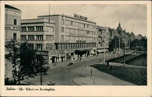 Postcard Stettin Szczecin Paradeplatz, UFA-Palast 1932