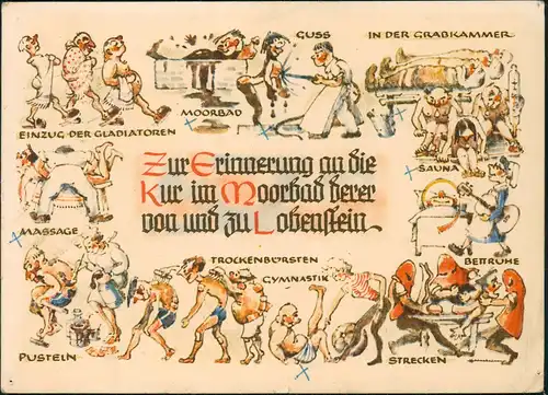 Ansichtskarte Bad Lobenstein Scherzkarte Moorbad 1962