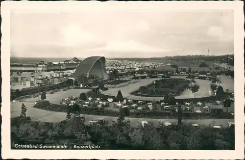 Postcard Swinemünde Świnoujście Konzertplatz, Konzertmuschel 1930