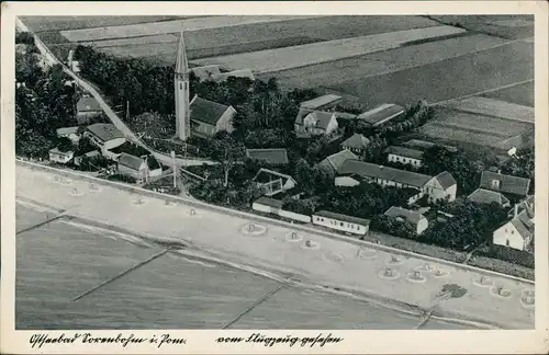 Sorenbohm Sarbinowo (Mielno) Luftbild Pommern 1939 Landpoststempel ü. Köslin
