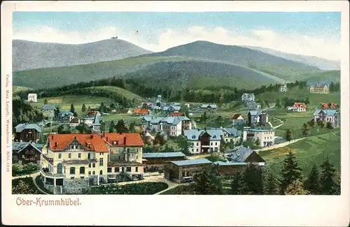 Postcard Krummhübel Karpacz Stadtpartie, Gasthaus 1907