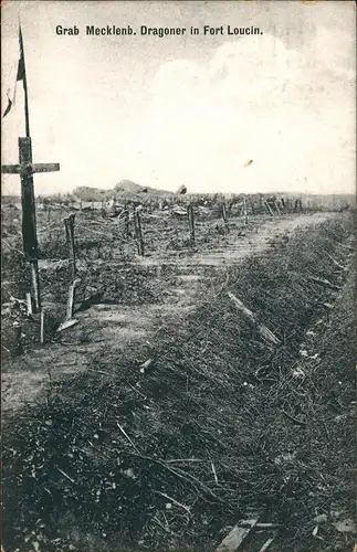 Ansichtskarte  Militaria WK1 Grab Mecklenb. Dragoner in Fort Loucin. 1914