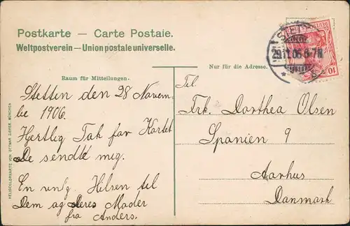 Postcard Stettin Szczecin Kaiser Wilhelm-Straße 1906